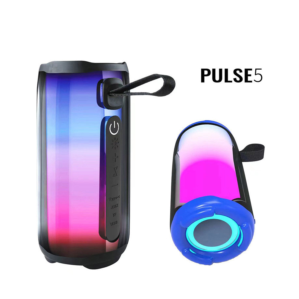 Pulse 5 haut-parleur Bluetooth stéréo avec éclairage LED chromatique, enceinte de basse de qualité pour la maison, adapté pour les ordinateurs de bureau et le son sans fil.