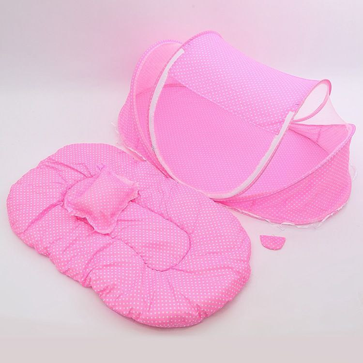 Ensemble de moustiquaire yourte pour enfants lit moustiquaire pliable pour bébé avec coton lit anti-moustiques anti-insectes pour bébé
