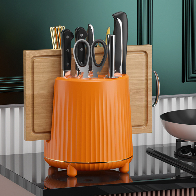 Rack de rangement rotatif multifonctionnel Couchettes de cuisine couteaux à découper rangement de comptoir intégré