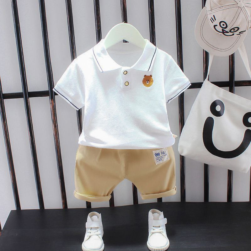 vêtements pour enfants garçons été dinosaure à manches courtes POLO chemise deux pièces