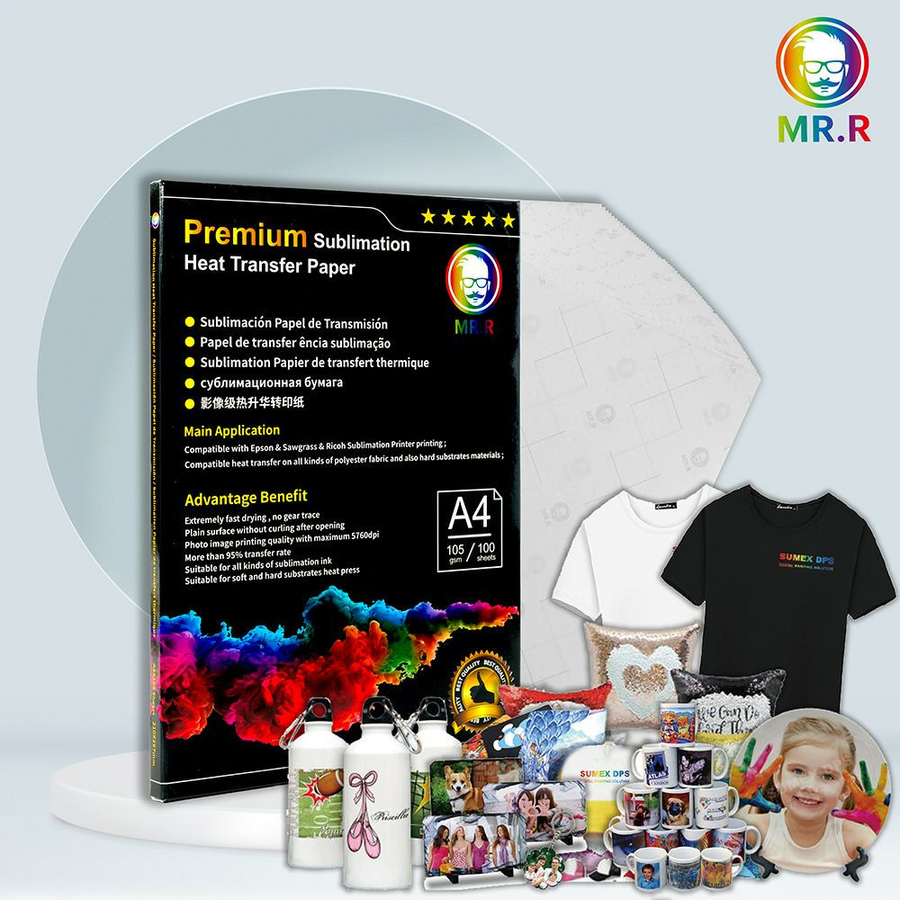 Mr.R 105G Papier de transfert de sublimation thermique de haute qualité Impression du papier de transfert thermique de sublimation thermique à séchage