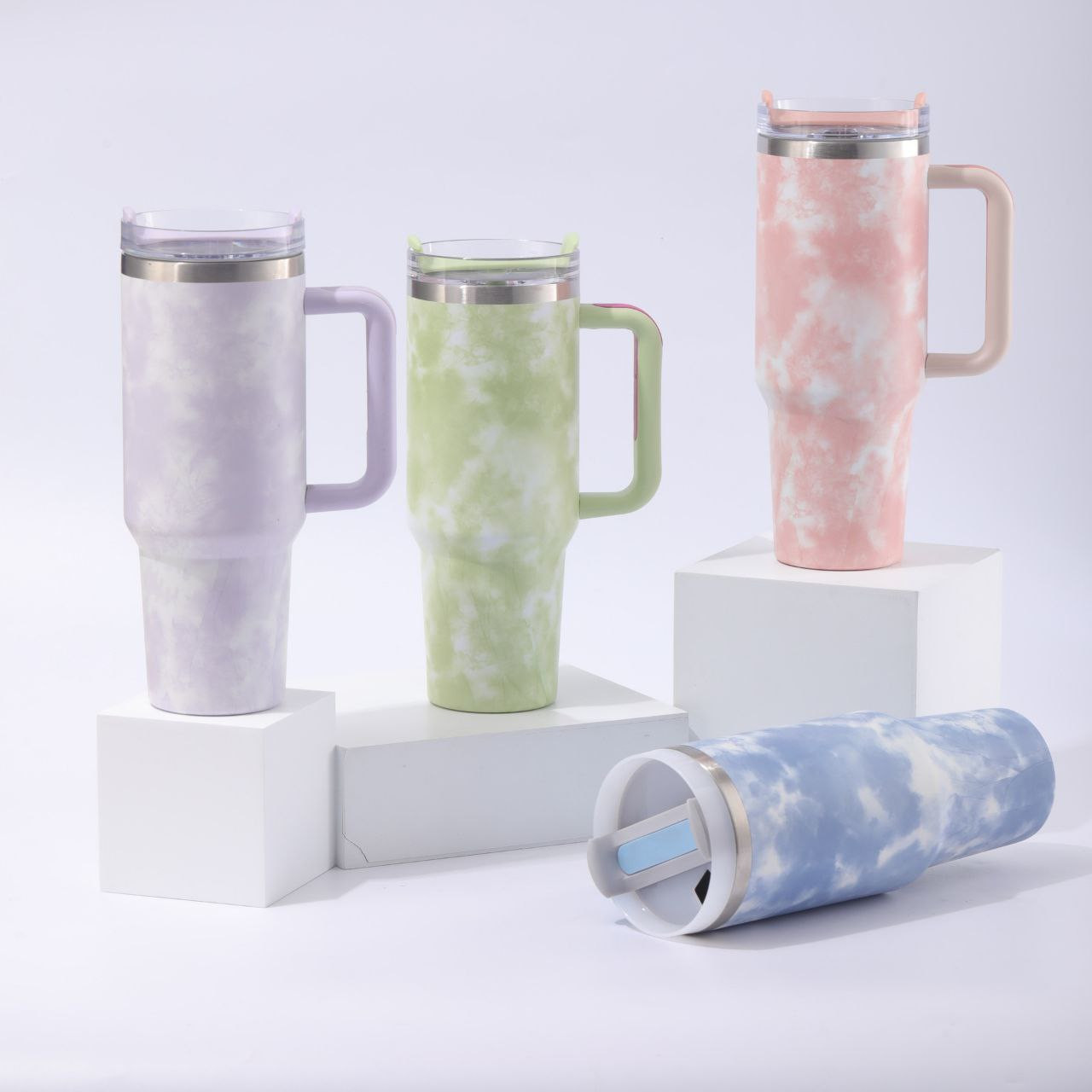 Tasse, gourde de voiture transfrontalière de deuxième génération tasse à glace de grande capacité de 40 oz tasse thermos portable en acier inoxydable de haute qualité teinte en peinture et imprimée en